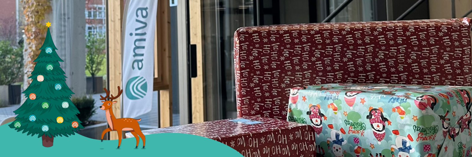 Geschenke auf dem Tisch im Amiva-Büro