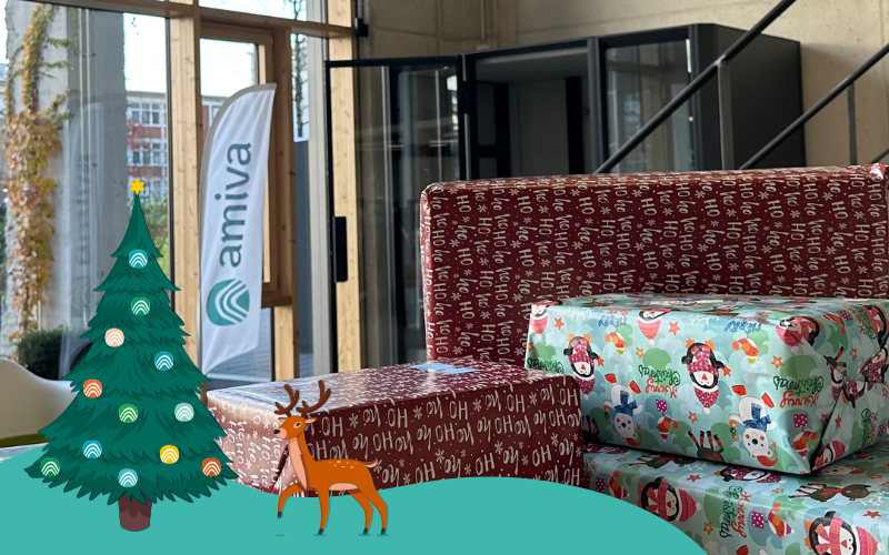 Geschenke auf dem Tisch im Amiva-Büro
