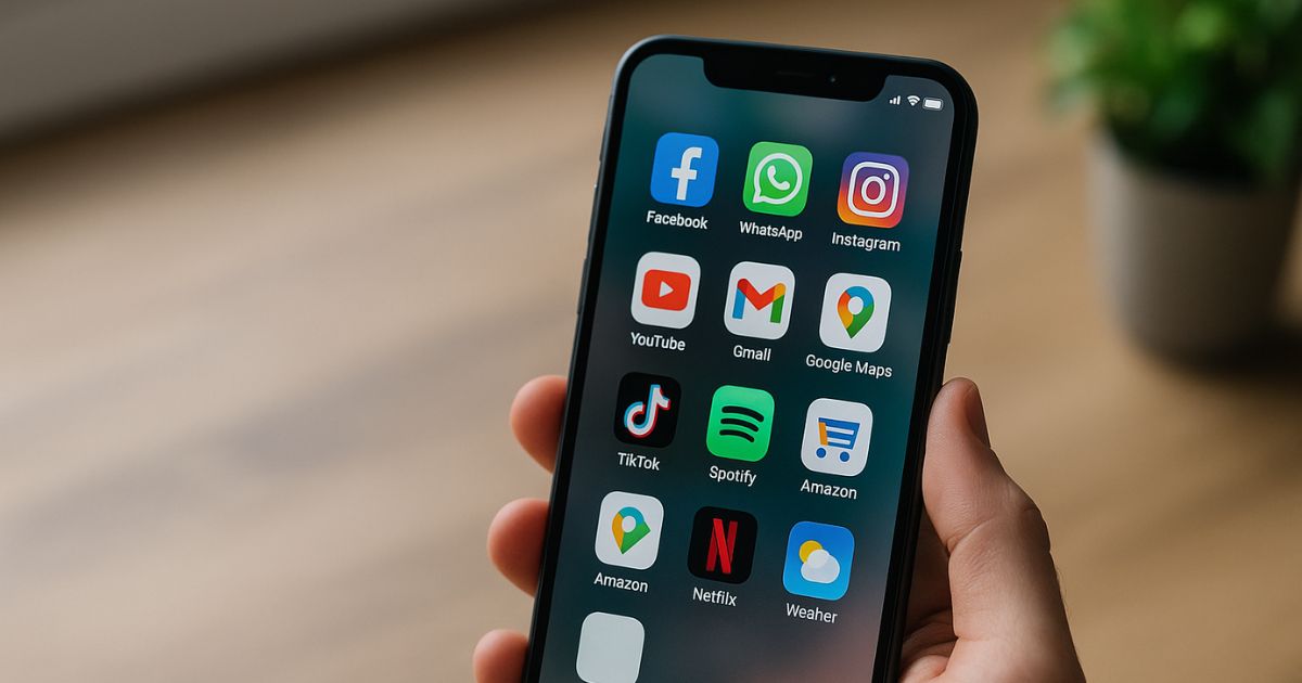 Smartphone wird in der Hand gehalten